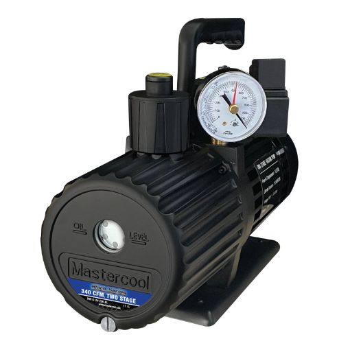 Slika VAKUM PUMPA MASTERCOOL 90612-2v-220SVBL 340 L/min SA SOLENOIDNIM VENTILOM I MANOMETROM DVOSTEPENA