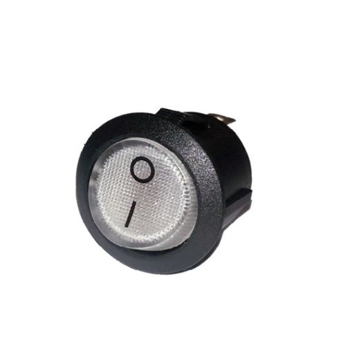 Slika PREKIDAC OKRUGLI 0-I  INDIKATOR BELI 10A 3 kontakta fi 20mm