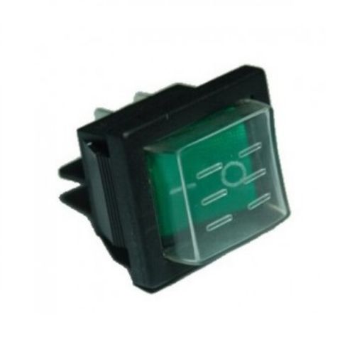 Slika PREKIDAC SA ZASTITOM 4 KONTAKTA 16A 250V T105C ZELENI