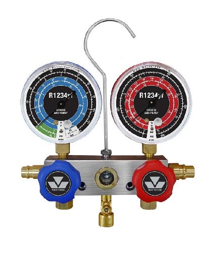 Slika ALUMINIJUMSKI 2-WAY KLIPNI MANOMETRI ZA R1234YF MASTERCOOL 83102
