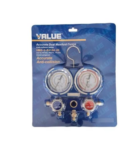 Slika MANOMETAR 2/2 R410a, R407c, R404a, R134a VALUE VMG-2-R410a-03 komplet creva 3x150mm-410 freon