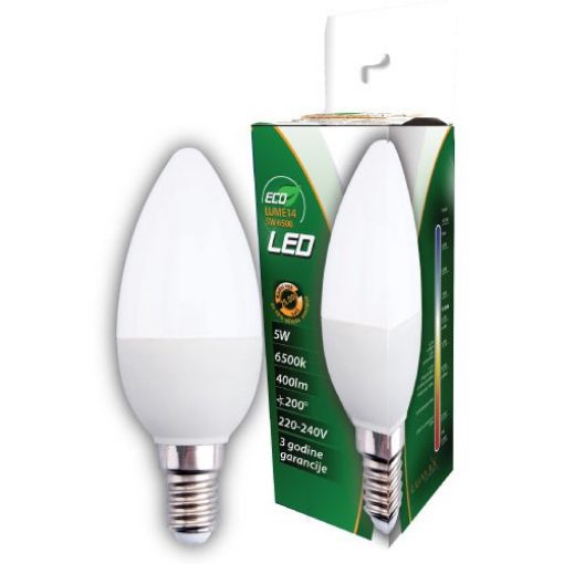 Slika LED SIJALICA ECO LUM 5W E14 6500K 400lm bela