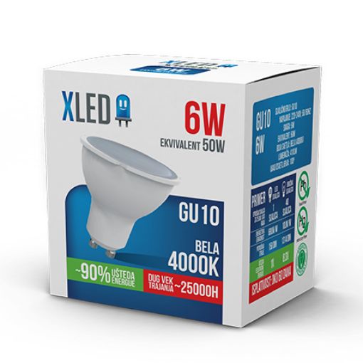 Slika LED SIJALICA GU10 6W BELA 4000K XLED 8605062700954 100 stepeni